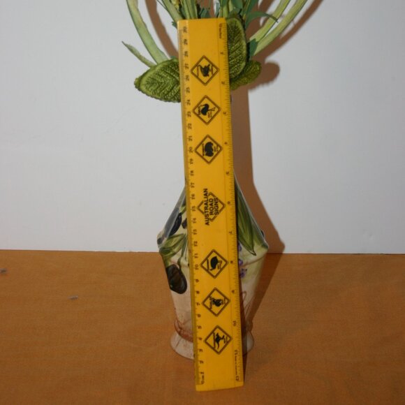 Tabletops Unlimited Olives Handpainted Collection 9" Vase R-742 - Picture 2 of 6